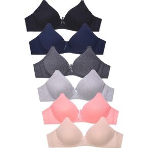 Womens 6 Pack of Everyday No Wire Full Cup Bra (4242N, 34A)