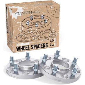 25mm (1 inch) Hubcentric 5x114.3 Wheel Spacers (64.1mm bore, 12x1.5 Studs) Compatible with Acura Honda ILX RL RSX TLX TSX Integra Type R TL Accord Civic Element S2000 CRZ CR-Z - Black 2pcs