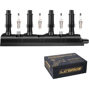 Ignition Coil Pack and Spark Plugs Fits for 1.4 Turbo Chevy Cruze Sonic Trax Volt Buick Encore Cadillac ELR 2011 2012 2013 2014 2015 2016 2017 2018 2019 2020 Coils Replaces UF669 C1810