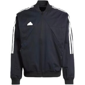 Adidas MEN'S 3 STRIPES TIRO WOVEN LOOSE FIT BOMBER JACKET, BLACK, MEDIUM