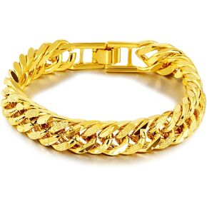 Cuban Link Bracelet for Men Women, Hip Hop Bracelet Birthday Gifts Solid Chunky Chain Bracelets Jewelry, Hypoallergenic Fashion Women Men Bracelet Jewelry Christmas Gift for Women