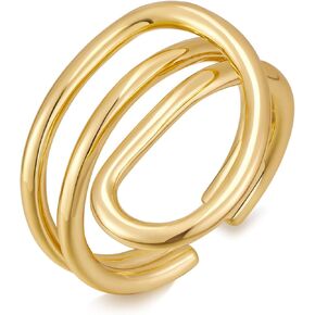 Gold Rings For Women Gold Plated Ring Gold Statement Knot Ring Double Tear Drop Ring Four Of Stackable Rings