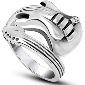Jude Jewelers Stainless Steel Guitar Style Music Concert Cocktail Party Evening School Graduation Ring
