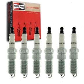 6 pc Champion Platinum Spark Plugs compatible with Chrysler 300 2.7L V6 2005-2007