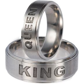 Ginger Lyne Collection King or Queen Stainless steel Wedding Band Ring