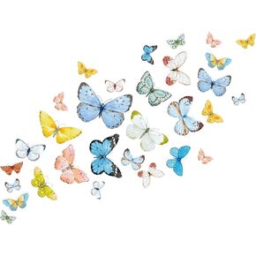 Butterfly Wall Sticker Watercolor Colorful Butterfly Peel and Stick Wall Decals Home Dining Room Wall Quotes Wall Sticker Removable Wall Art Sticker for Girls Bedroom Nursery Room Decor
