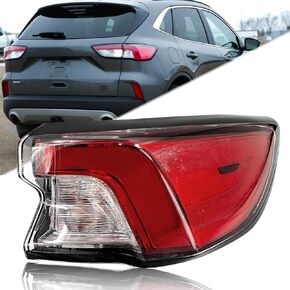 Right Tail Light Assembly Compatible with Ford Escape 2020 2021 2022 Rear Passenger Outer Side Taillight 6Pin Replacement LJ6Z-13404-C