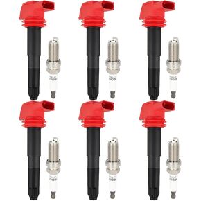 ECCPP UF660 6 ignition coils wilth 6 iridium Spark Plugs,for Porsche Panamera 4.8L 2010-2016,for Porsche Panamera 3.6L 2011-2016,for Porsche Cayenne 4.8L 2008-2018 UF660,COP578 C1793
