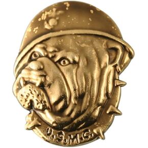 USMC Bulldog Lapel Pin, Helmet Face