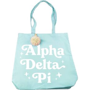 Sorority Shop Alpha Delta Pi Retro Pom Pom Tote Bag