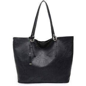 JEN & CO. Vegan Leather Tote Bag for Women - Over the Shoulder Bag Iris Tote w/Snap Closure and Inner Crossbody Bag (M1614)