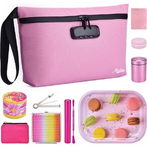 Storage Bag with Combination Lock Cosmetic Money Organizer Pouch Travel Medicine Lock Bag Case