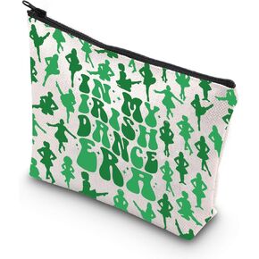 WCGXKO Irish Dancer Gift Irish Dance Lover Teacher Coach Gift Irish Dance Team Inspired Zipper Pouch Makeup Bag (Irish Era)
