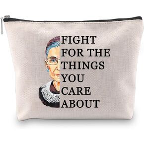 PXTIDY NOTORIOUS R-BG Lawyer Makeup Bag Feminist Gift Lawyer Gift Fight For The Things You Care About Cosmetic Bag Attorney(beige)