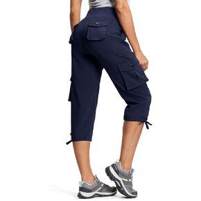 Capri Pants for Women Breathable UPF 50+ Womens Cargo Capris for Summer with 8 Pockets for Hiking Travel Casual