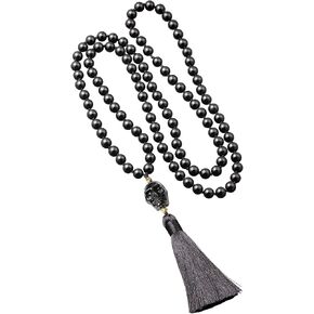 Jewever 108 Mala Beads 8mm Wrap Bracelet Necklace for Women Men Healing Gemstone Prayer Charm For Yoga Meditation Jewelry