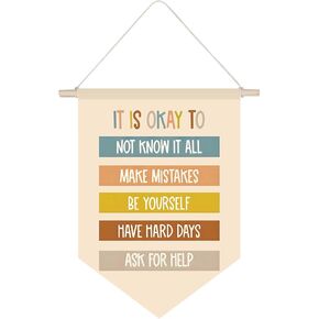 Remember Kid Follow Your Heart Pennant Flag Funny Fashion Inspirational Quote Banner Pennant Wall Art Flag Home Wall Decor (B10)