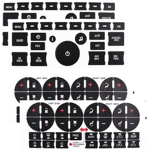 AC Dash Button Repair Kit Sticker for Chevy Best for Fixing Ruined Faded AC Control Buttons Decal Replacement Fits Select 0714 GM Vehicles & Radio Dash Buttons Decal Replacement Stickers for