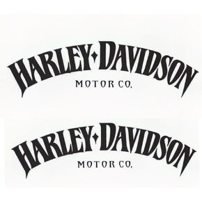 Motorcycle Classic Logo Harley Design Vinyl Decal #2 Piece Moto HD Club 2.5"x8" (White)