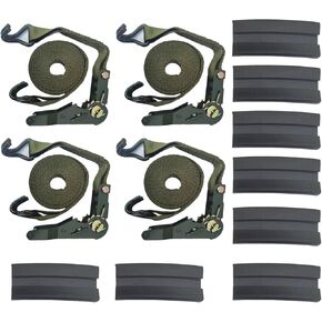 Tie Down Straps Ratchet Heavy Duty with J Hooks,1.5 in X 26 FT Break Strength of 10000 LBS Working Load Limit of 3333 LBS