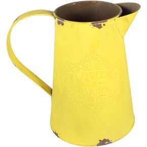 Veemoon Tin Bucket Rustic Wedding Decor Vintage Home Decor Floor Vase Pitcher Vases for Flowers Arrangement Bucket Vintage Tin Iron Bucket Rustic Bucket