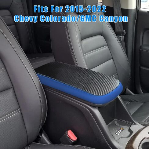 Rifoda Center Console Armrest Cover for 2015-2022 Chevy Colorado/GMC Canyon Accessories Arm Rest Box Pad Console Lid Protection Saver (Carbon Fiber with Black) in Saudi Arabia