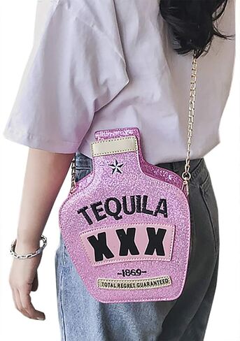 QZUnique Bottle/Motorcycle Jacket/Perfume/Gamepad Shoulder Bag for Women PU Leather Handbag Zipper Closure Crossbody Bag in Saudi Arabia