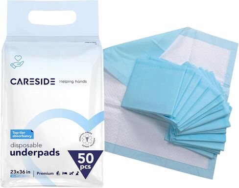 CARESIDE® 30x36 Disposable Thick Absorbent Underpad {45 count} for Baby Adults Incontinence Elderly Disabled Leakproof Chuck Training Pad Dog Pee Bed Undersheet Protector for Maternity Sanitary Doggie in Saudi Arabia