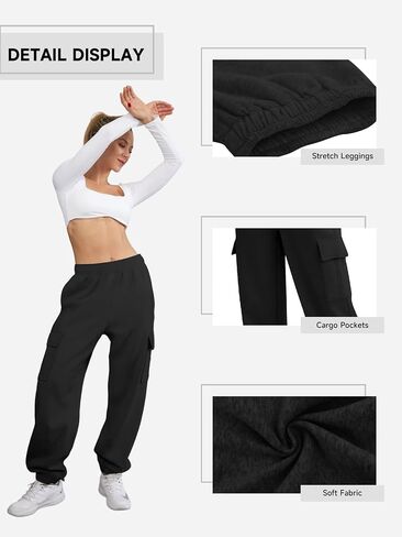 SEMARO Womens High Waisted Cargo Sweatpants Joggers Trousers Y2k Fasion Outfits with Pockets in Saudi Arabia