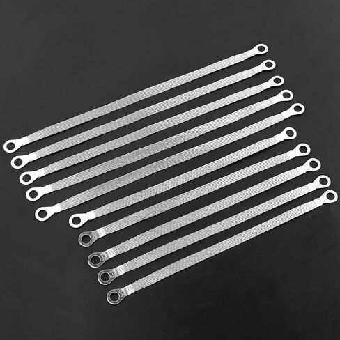 10pcs Automotive Engine Grounding Strap, 10/12 inch Engine Ground Strap Kit Braided Copper Ground Straps Automotive Ground Strap Wire Ground Strap Connectors for Most Cars in Saudi Arabia