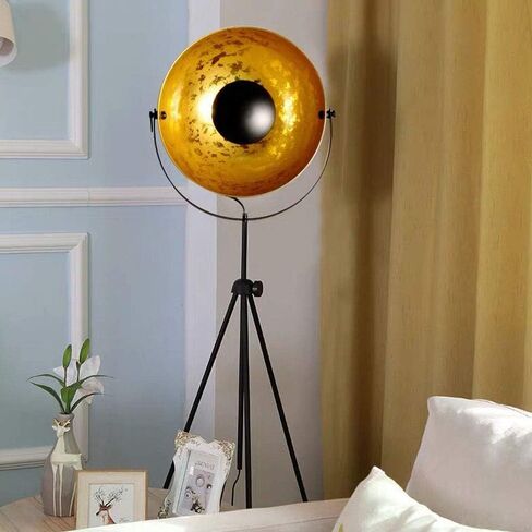 Modern Industrial Tripod LED Satellite Floor Table Lamp - Vintage Adjustable Reading Standing Desk Light Deco - Movie Media Nautical Elegant Design Lighting for Living Room Bedroom(Black,E26 Base) in Saudi Arabia