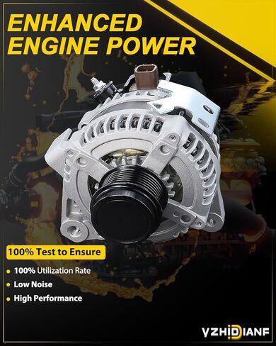 مولد تيار ثابت لـ: -Toyota Camry 2007-2009 Corolla 2009 2010 Matrix 2009-2013 لـ: -Pontiac Vibe 2009-2010، لـ: -Scion Xb 2008-2015، 2.4L L4 12V CW 100Amp OE# 400-52167R VND0396 in Kuwait
