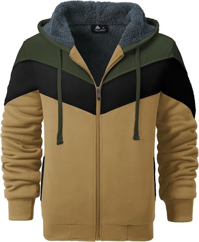 GEEK LIGHTING Hoodies for Men Heavyweight Fleece Sweatshirt - Full Zip Up Thick Sherpa Lined, Blue 2XL in Saudi Arabia