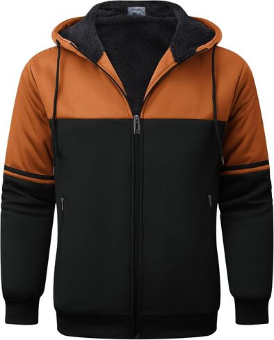 GEEK LIGHTING Hoodies for Men Heavyweight Fleece Sweatshirt - Full Zip Up Thick Sherpa Lined, Blue 2XL in Saudi Arabia