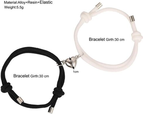 2 Pcs Couple Bracelet Eternal Love Vow Love Bracelet Best Friends Braided Stretchable Bracelet Valentine's Day for Men and Women in Saudi Arabia