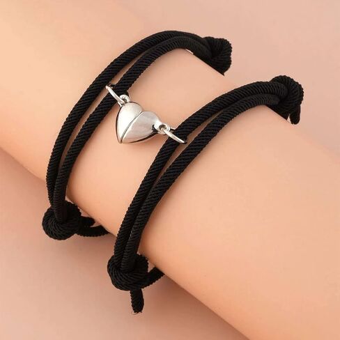 2 Pcs Couple Bracelet Eternal Love Vow Love Bracelet Best Friends Braided Stretchable Bracelet Valentine's Day for Men and Women in Saudi Arabia
