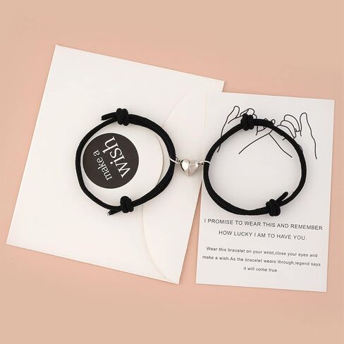 2 Pcs Couple Bracelet Eternal Love Vow Love Bracelet Best Friends Braided Stretchable Bracelet Valentine's Day for Men and Women in Saudi Arabia
