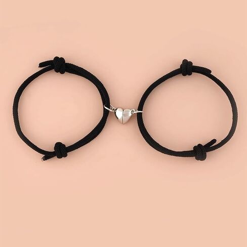 2 Pcs Couple Bracelet Eternal Love Vow Love Bracelet Best Friends Braided Stretchable Bracelet Valentine's Day for Men and Women in Saudi Arabia