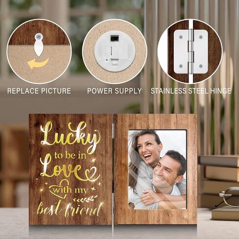 Valentines Day Gifts for Him, Romantic Couples Picture Frames, Anniversary Birthday Gifts for Him Boyfriend, Wedding Engagement Gifts for Her Girlfriend, Valentines Day Gifts, 4x6 Picture Frame for Boyfriend in Saudi Arabia