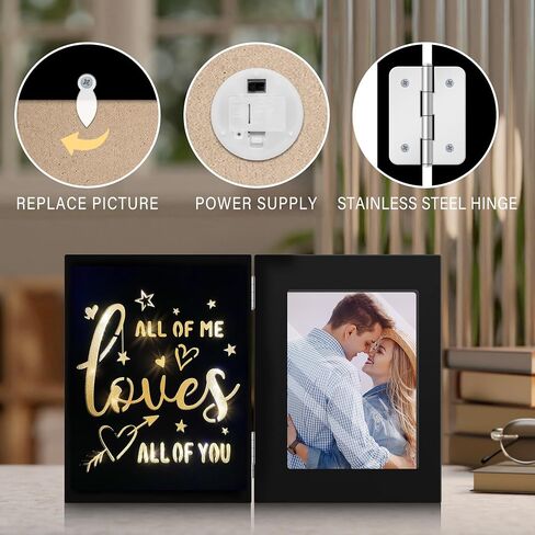 Valentines Day Gifts for Him, Romantic Couples Picture Frames, Anniversary Birthday Gifts for Him Boyfriend, Wedding Engagement Gifts for Her Girlfriend, Valentines Day Gifts, 4x6 Picture Frame for Boyfriend in Saudi Arabia