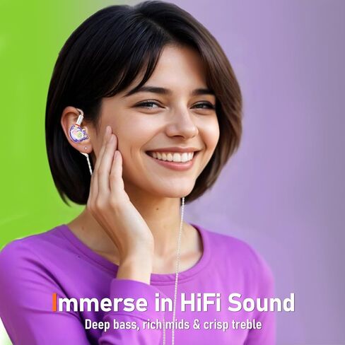سماعات أذن سلكية Vibes 202ML - سماعات HiFi داخل الأذن - وسائد أذن عازلة للضوضاء مع ميكروفون - صوت واضح، وجهير عميق وسماعات مريحة - MMCX إلى Lightning وكابل مطلي بالفضة - حقيبة حمل in Saudi Arabia
