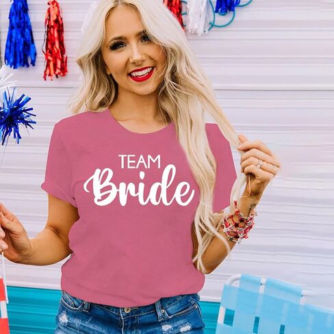 Bride Shirt for Women Bride and Team Bride T-Shirt Matching Bridal Party Wedding Tshirt in Kuwait