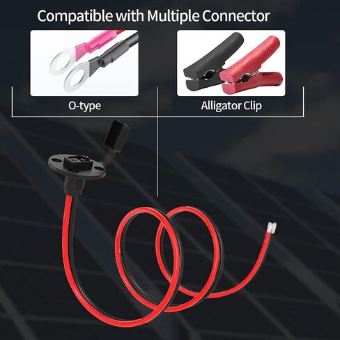 2 حزمة 10AWG 2FT SAE موصل الطاقة SAE المقبس منفذ الجدار الجانبي إلى خط فارغ، قطع سريع مانع لتسرب الماء، للوحات الشمسية، دراجة نارية، سيارة in Kuwait
