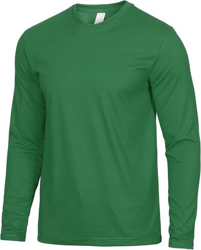 Decrum Summer Long Sleeve Shirts for Men - Soft Breathable Crew Neck Mens Tshirts Full Sleeve Tees in Kuwait