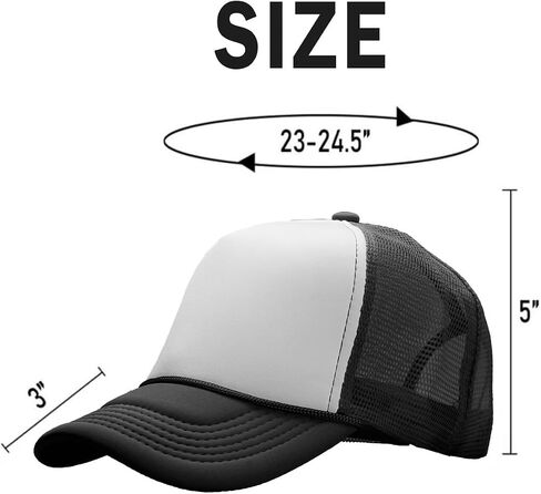 PLAIN GEAR Foam(Sponge) Front Mesh Back 5 Panel Trucker Hat, Adjustable, Light Weight Snapback Cap Solid/Two Tone in Saudi Arabia