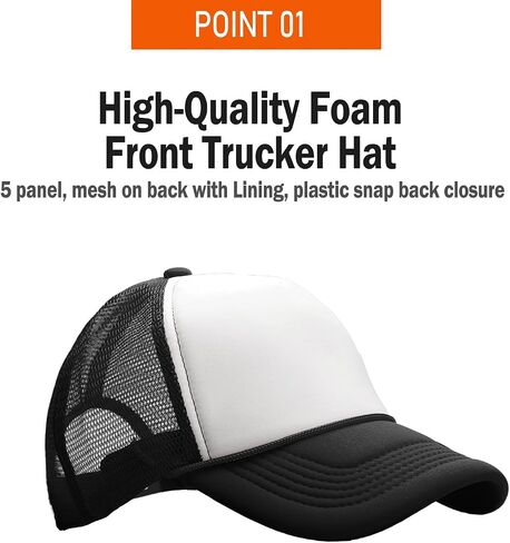 PLAIN GEAR Foam(Sponge) Front Mesh Back 5 Panel Trucker Hat, Adjustable, Light Weight Snapback Cap Solid/Two Tone in Saudi Arabia