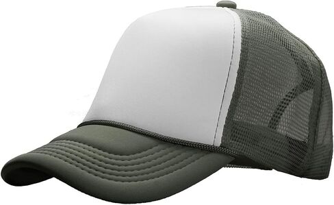 PLAIN GEAR Foam(Sponge) Front Mesh Back 5 Panel Trucker Hat, Adjustable, Light Weight Snapback Cap Solid/Two Tone in Saudi Arabia