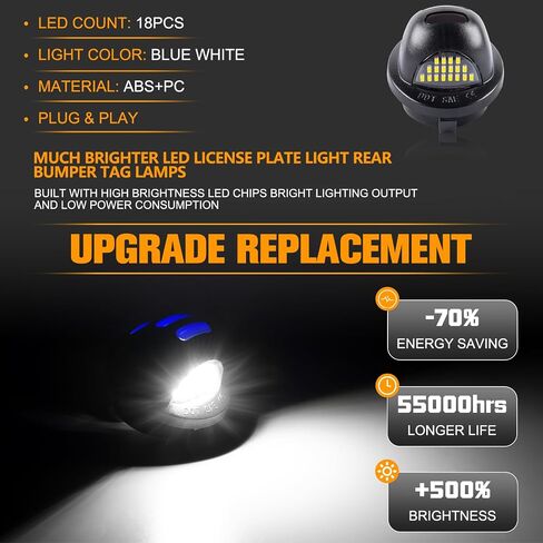 Gempro Led License Plate Lights Compatible with Ford F150 F250 F350 F450 F550 Superduty Bronco Excursion Ranger Expedition Explorer Blue Neon Tube Tag Lamps in Saudi Arabia