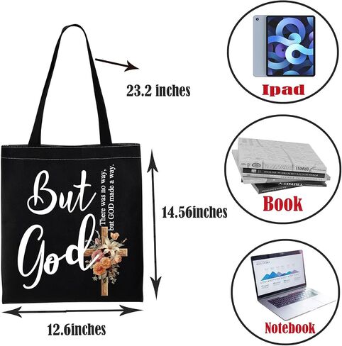 PWHAOO Christian Tote Bag But God There Was No Way But God Made A Way Tote Bag Religious Inspirational Gift in Saudi Arabia