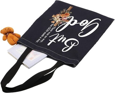 PWHAOO Christian Tote Bag But God There Was No Way But God Made A Way Tote Bag Religious Inspirational Gift in Saudi Arabia